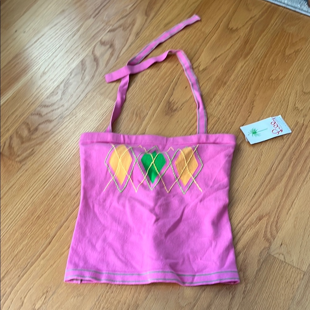 Lilly Pulitzer Ella tube top Argyle hibiscus pink medallion Argyle size S NWT